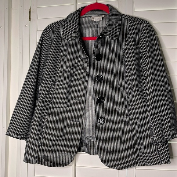 Company Collection black white stripe 3/4 sleeve jacket‎ - Picture 1 of 7